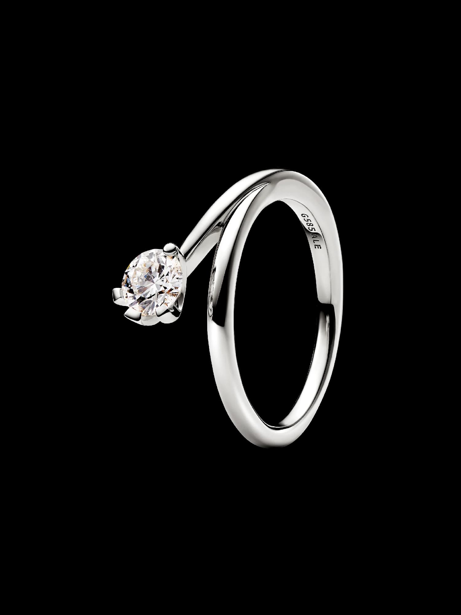 Pandora 14k White Gold Lab-grown Diamond Ring 152897C01 152897 — Foto 1 von 1