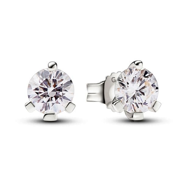 Pandora White Gold Lab-grown Diamond Earrings 252860C01 252860 — Foto 1 von 1