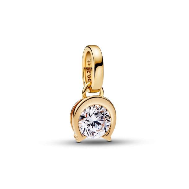 Pandora 14k Gold Lab-grown Diamond Horseshoe Pendant 352867C01 352867 — photo 1 of 1