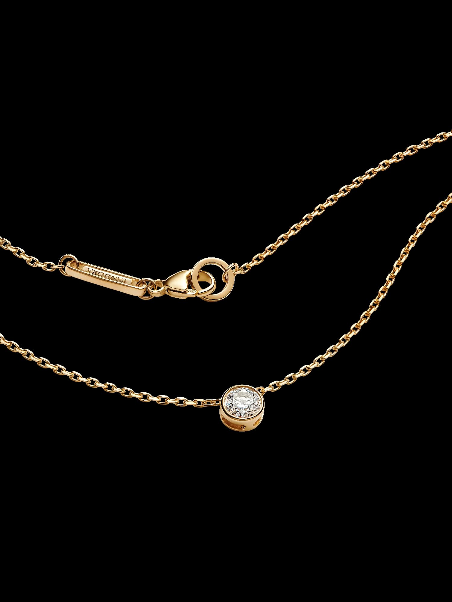 Pandora Bezel 14k Gold Lab-grown Diamond Pendant Necklace 352876C01-45 352876C01 — Foto 1 von 1