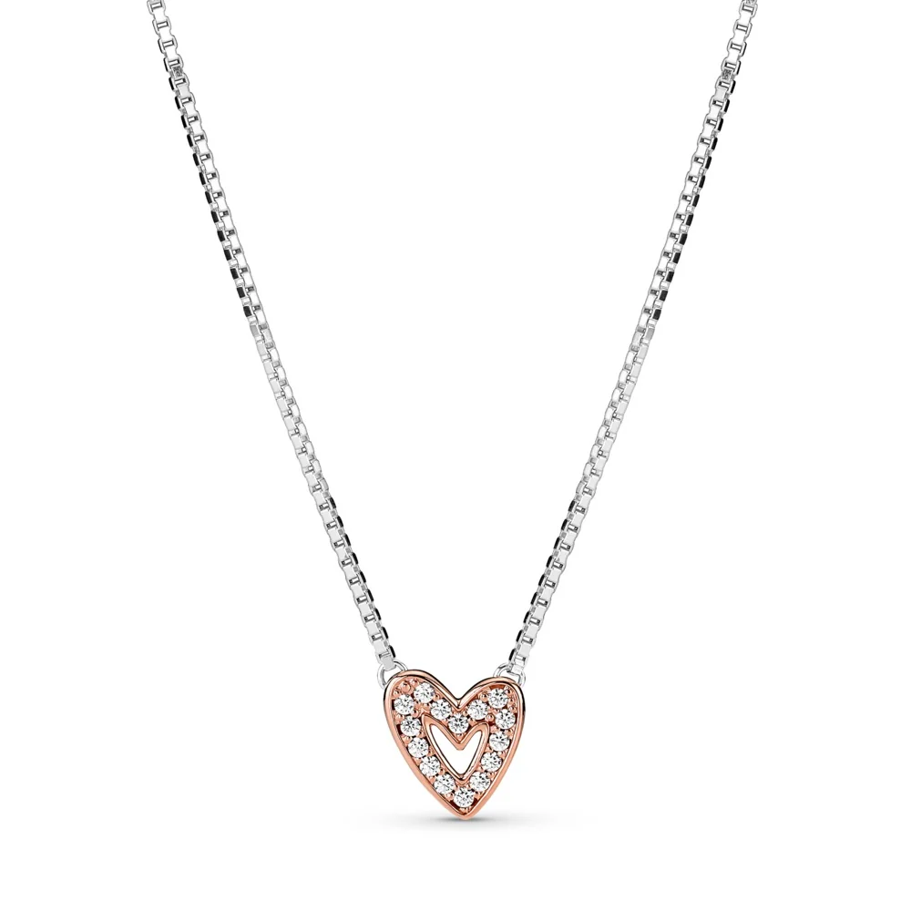 Sparkling Freehand Heart Necklace