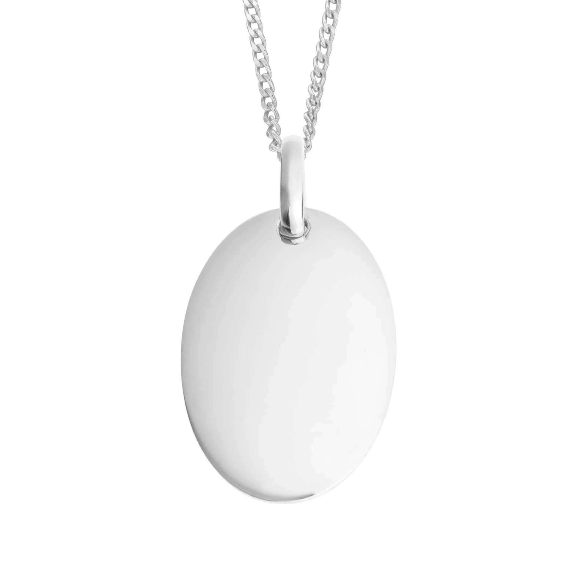 Engravable Oval Tag Pendant