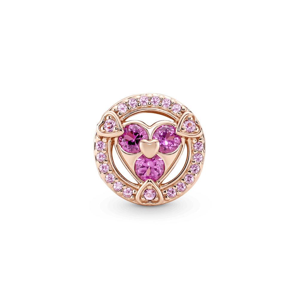 Reveal Your Love Sparkling Hearts Button Charm