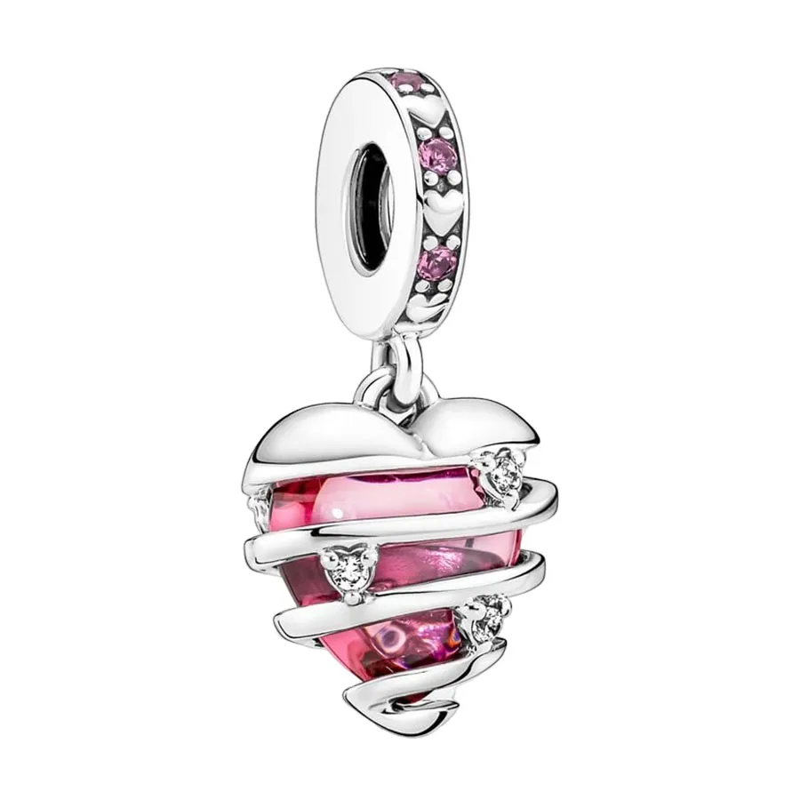 Reveal Your Love Heart Spiral Dangle Charm