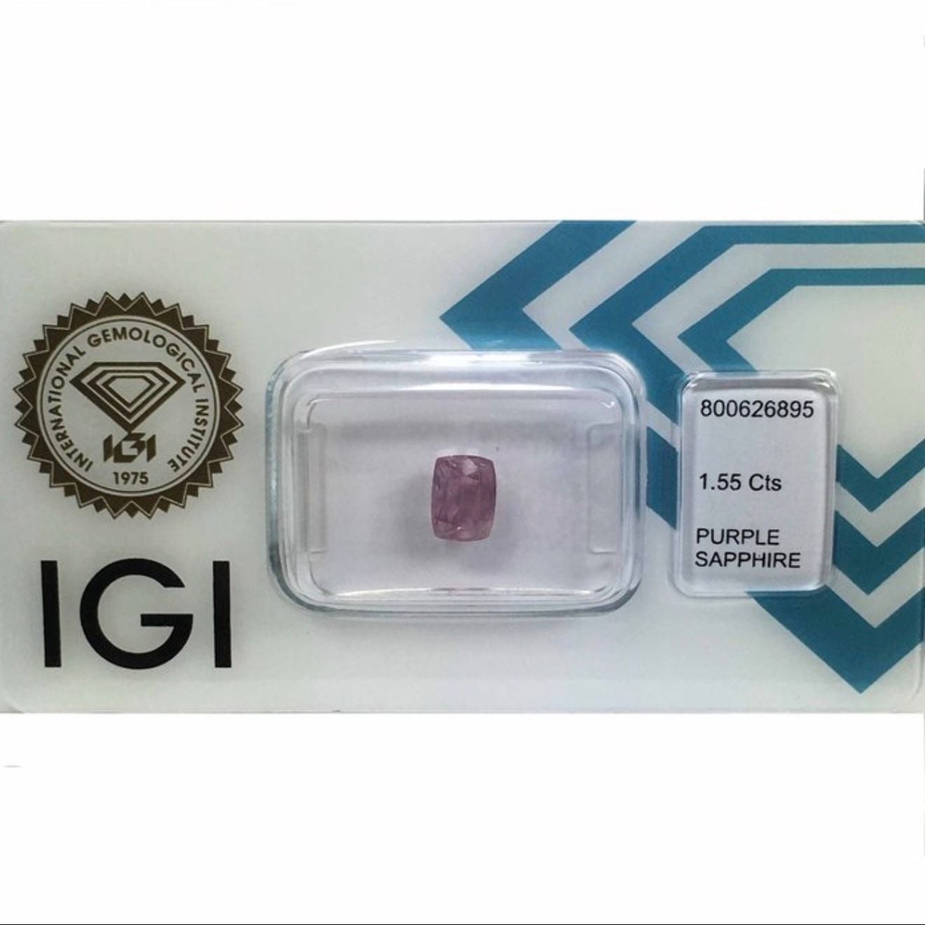 Natürlicher Purple Saphir 1,55 ct IGI zertifiziert — Mint (M) Edelsteine