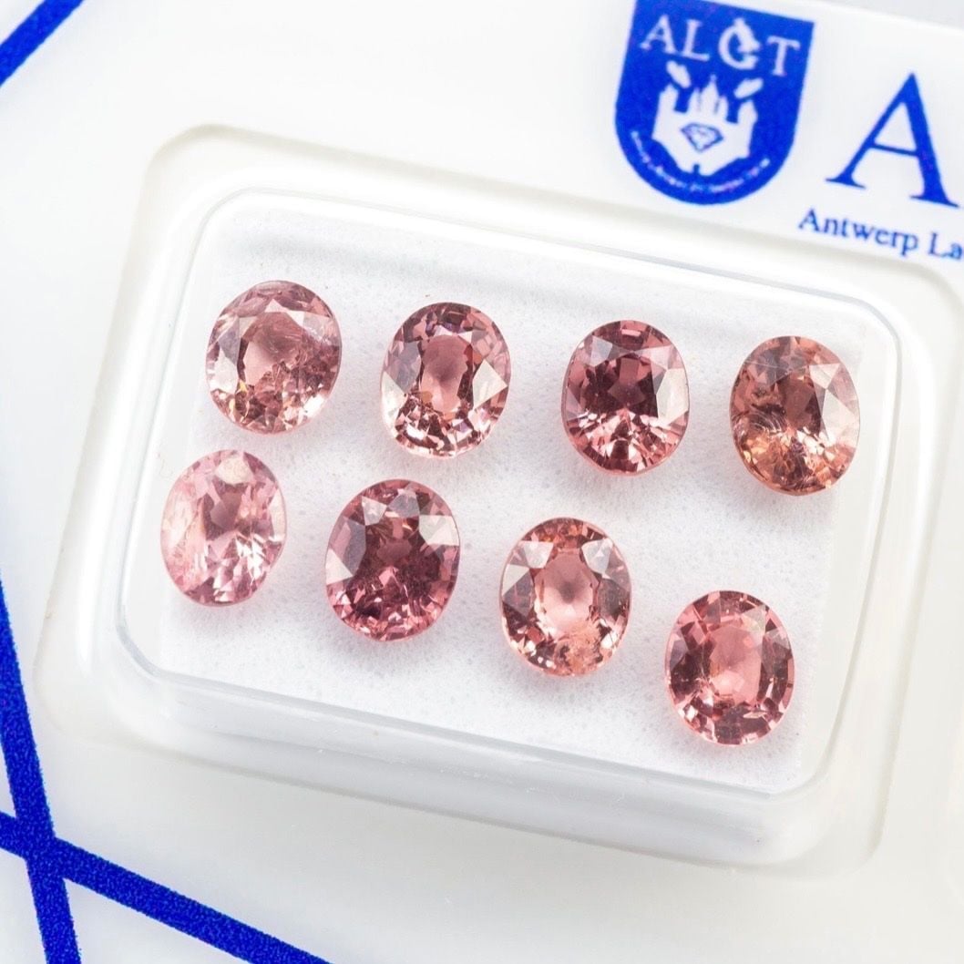Natürliche Spinelle 8 Stk. 3,48ct Myanmar ALGT — Mint (M) Edelsteine