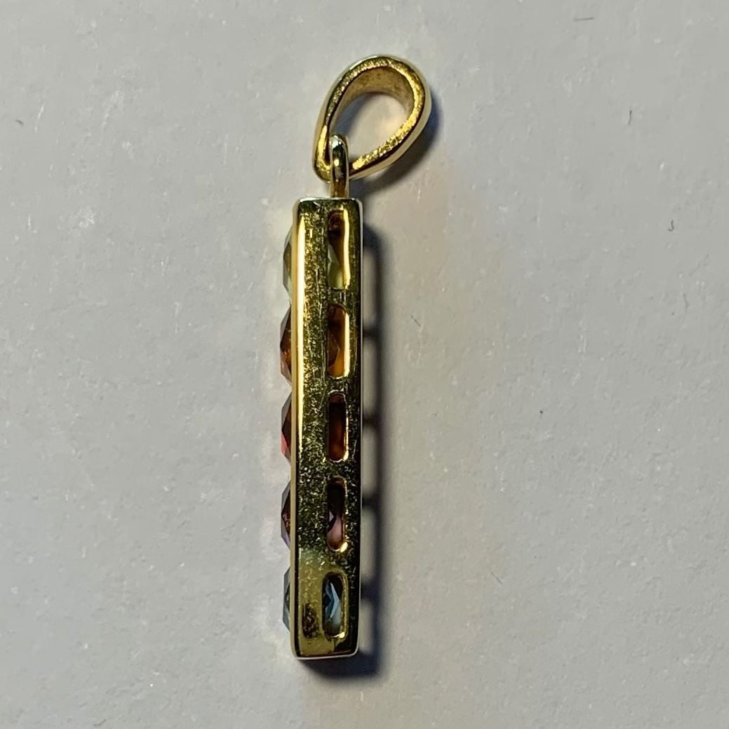 Ring and Pendant with Five Colored Gemstones — Good (VG) Rings