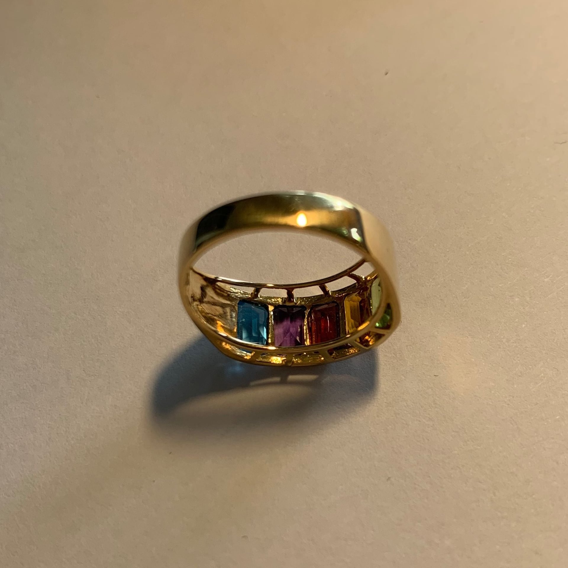 Ring and Pendant with Five Colored Gemstones — Good (VG) Rings
