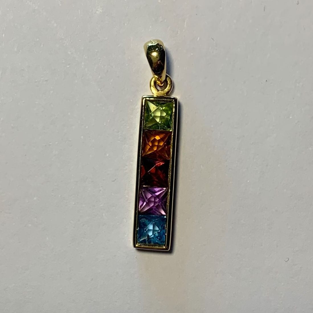 Ring and Pendant with Five Colored Gemstones — Good (VG) Rings