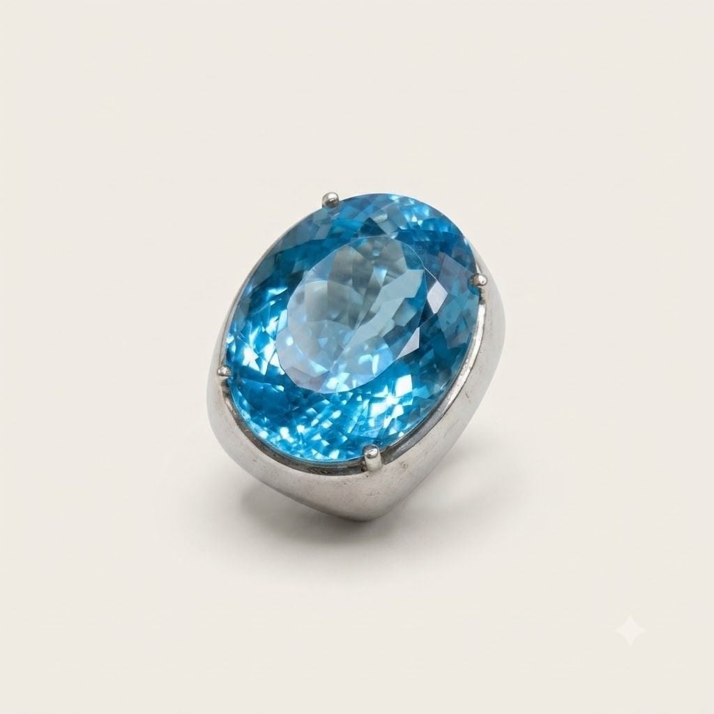 34.66 ct. Swiss Blue Topas Ring – Silber 925 — rings
