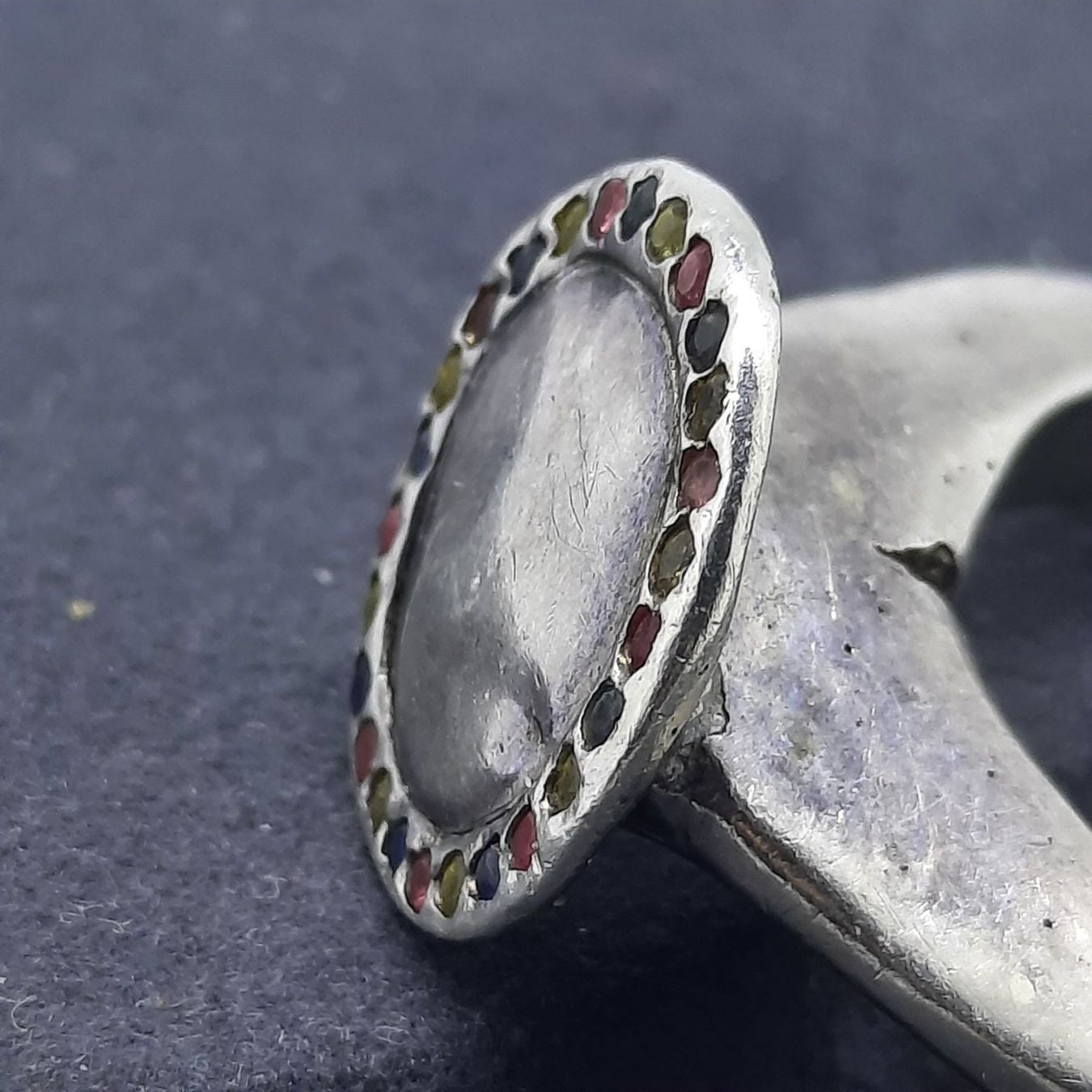 Aesthetic Silver Ring with Multi-Coloured Gemstones — Good (VG) Rings