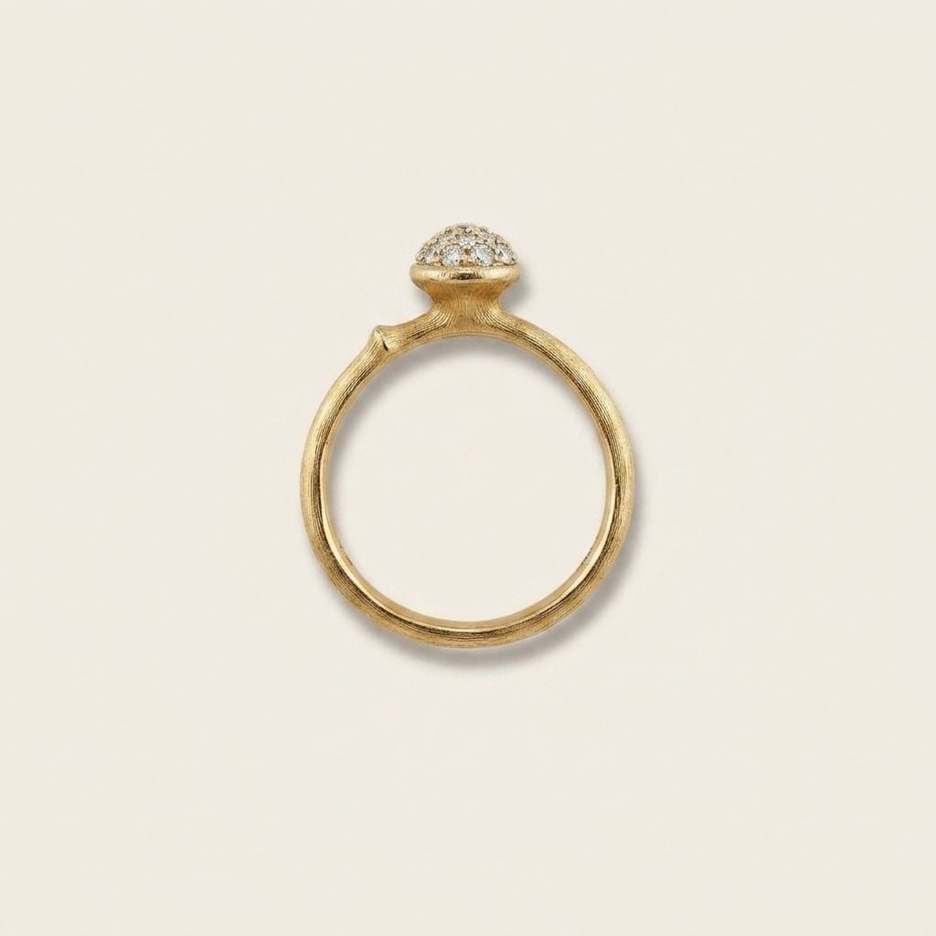 Ole Lynggaard Copenhagen Lotus Ring with Diamonds Size 56 — Excellent (M-) Rings