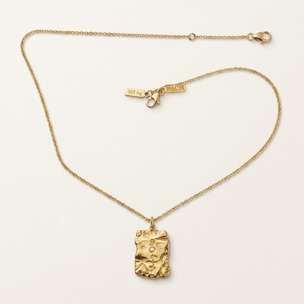Collar de plata bañado en oro con colgante — foto 1 de 5