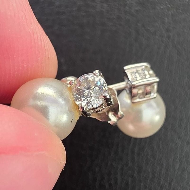 Silver Set with Zirconia — Very good / fine (VG+) Earrings