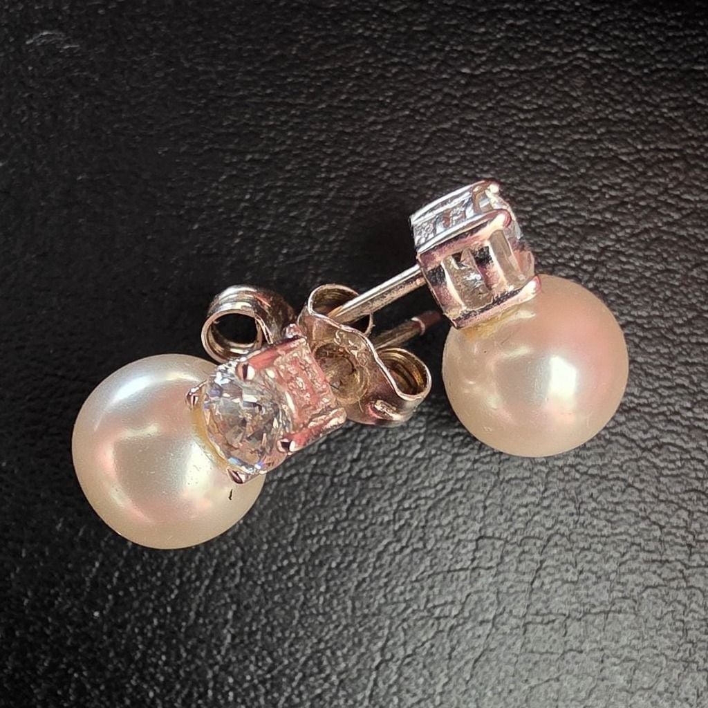 Silver Set with Zirconia — Very good / fine (VG+) Earrings