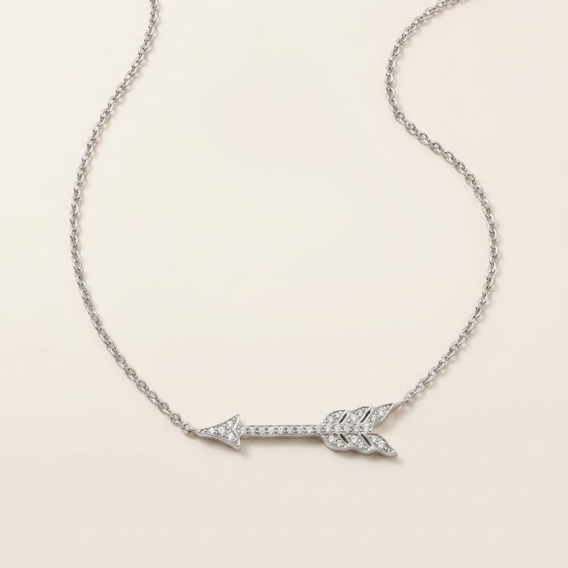 Platinum Diamond Arrow Hearts Pendant — photo 1 of 5