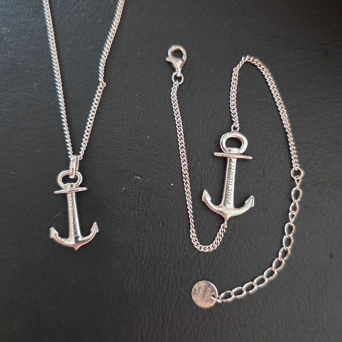Silver Set Bracelet & Necklace with Anchor — Very good / fine (VG+) Necklaces & pendants