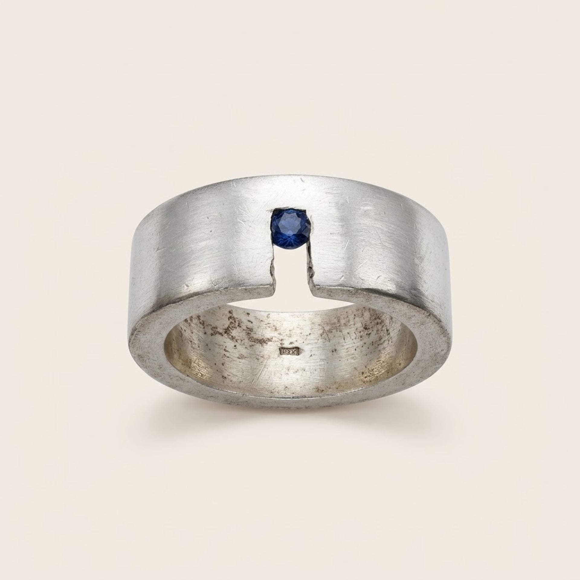 Silver Ring with Sapphire — Good (VG) Rings