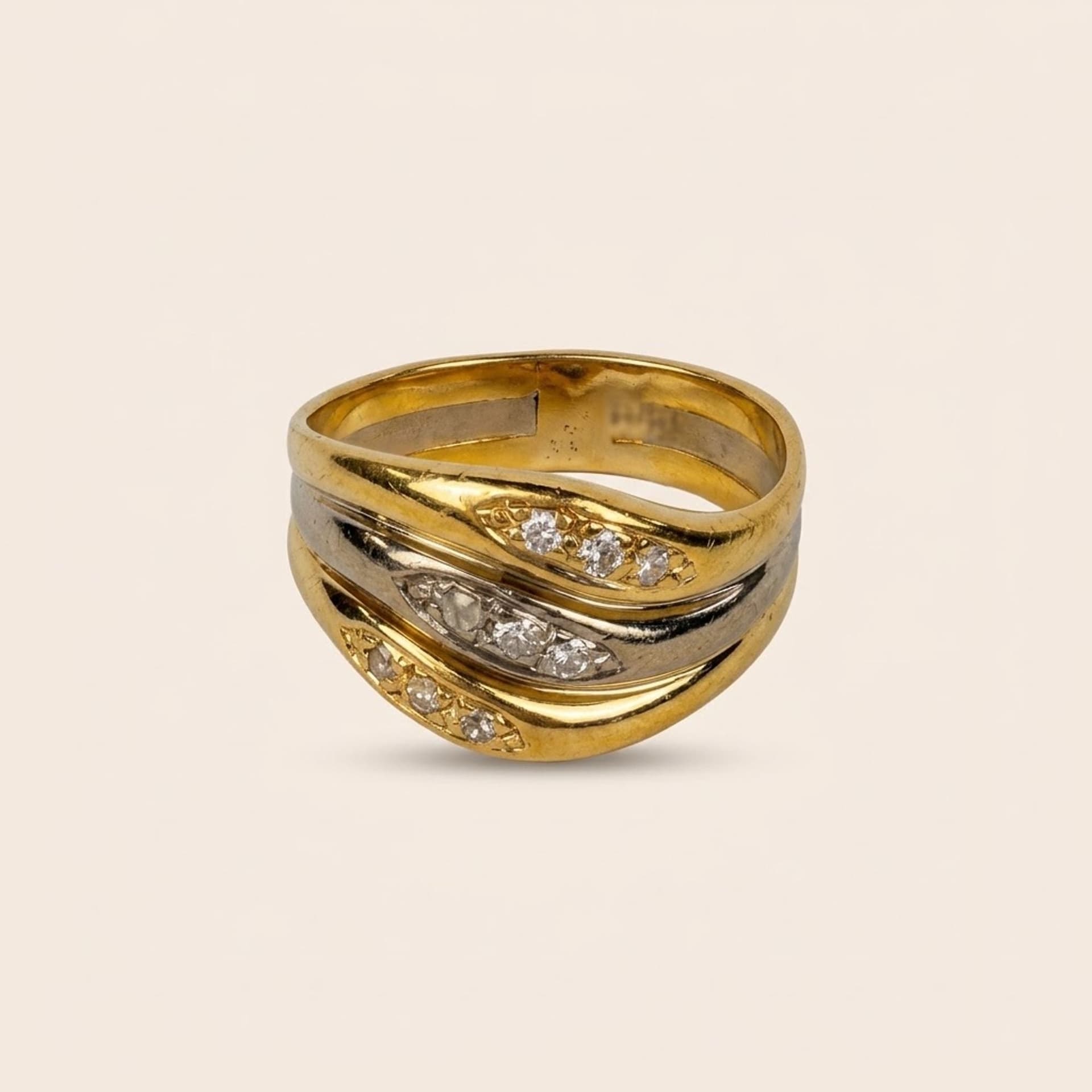 White Gold Ring with Diamonds Size 56 — photo 1 of 6