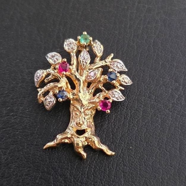 Arbre de Vie avec Visage — Excellent (M-) Colliers & pendentifs