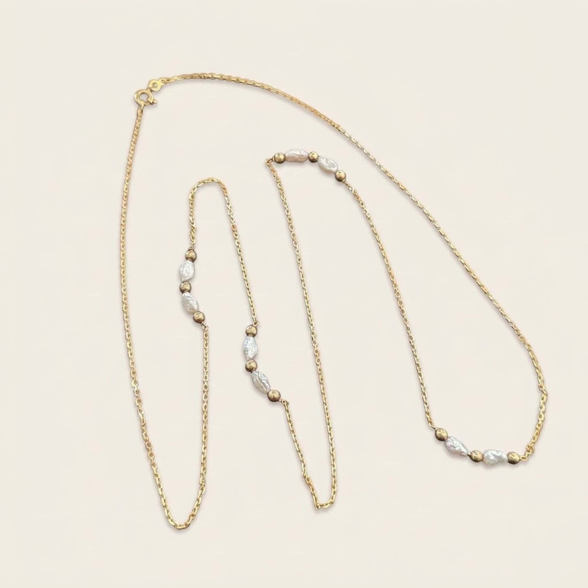 Collana in oro con perle Biwa — foto 1 di 5