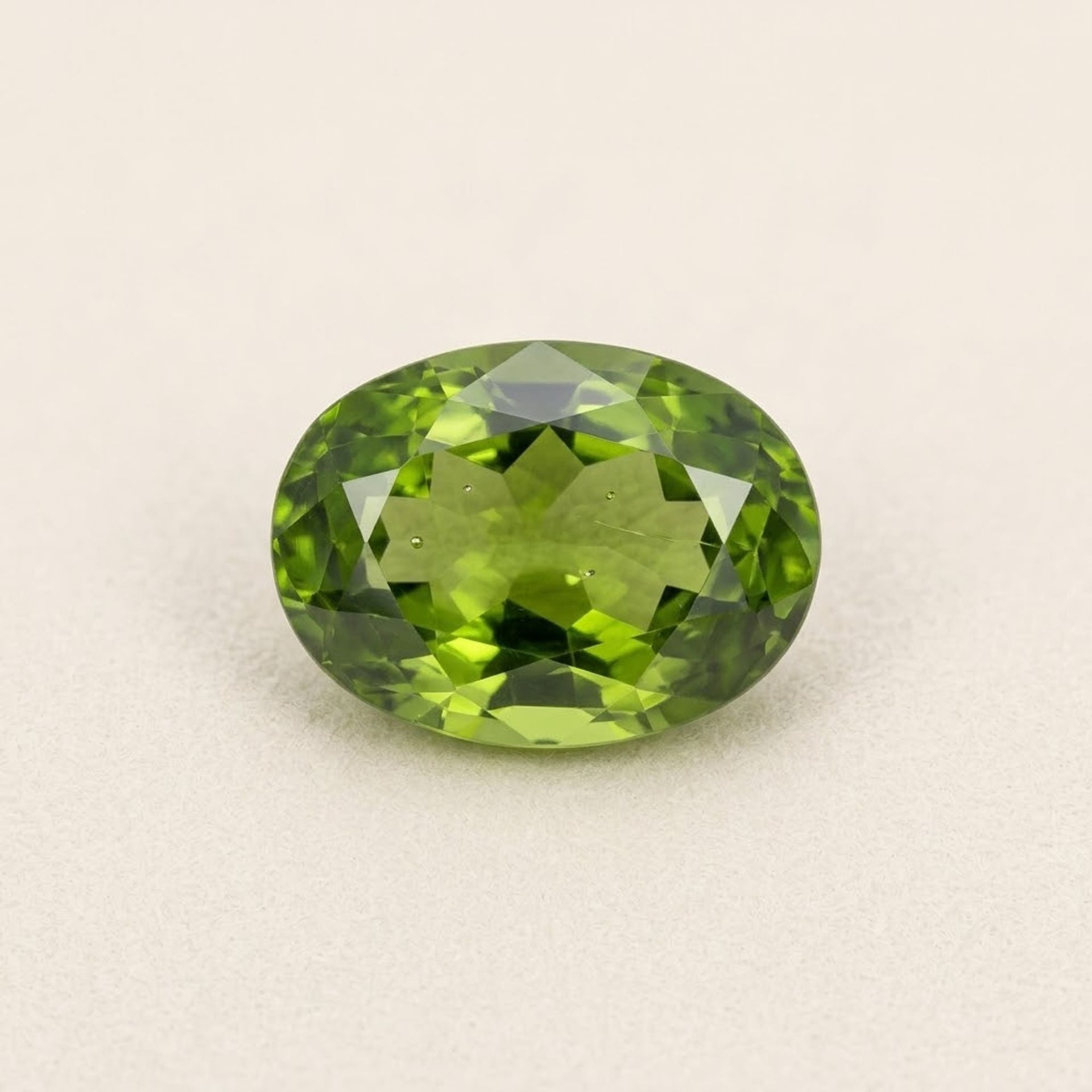 Natural Peridot 5.79 ct – IGI Certified – Oval — Excellent (M-) Gemstones