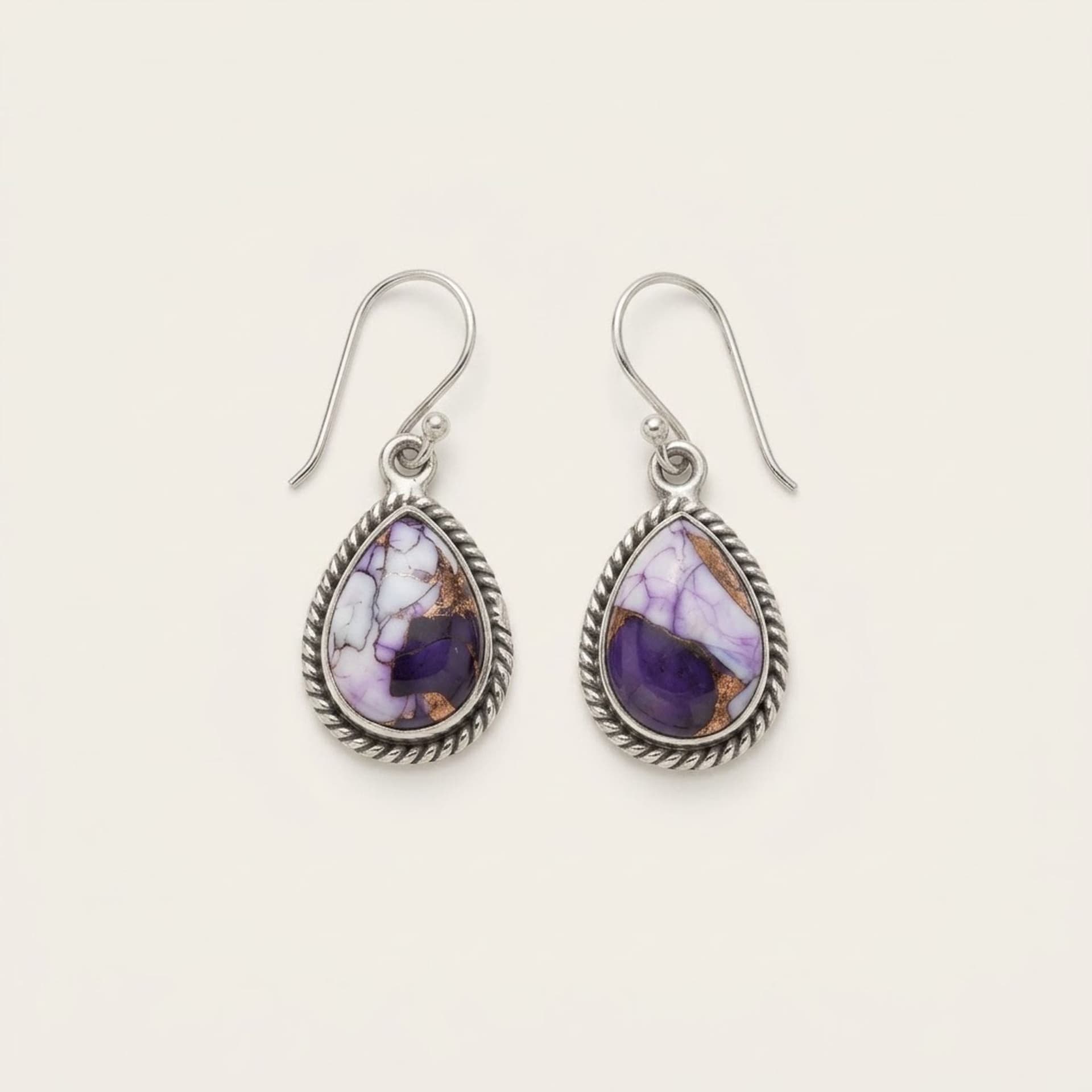 925 Silver Earrings – Purple Copper Turquoise — photo 1 of 6