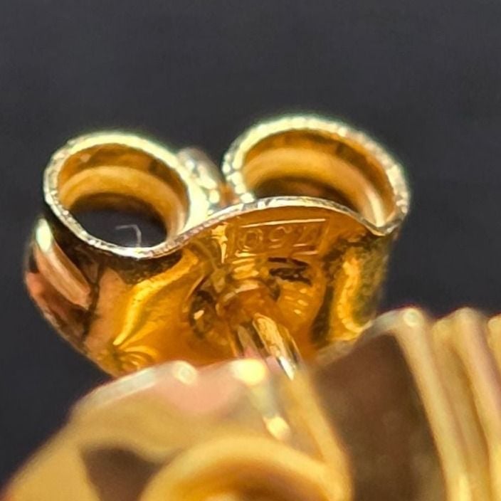 Angel Wing Stud Earrings 750 Yellow Gold 2.37g — Excellent (M-) Earrings