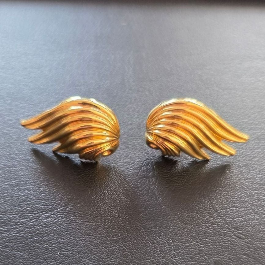 Engelsflügel Ohrstecker 750er Gelbgold 2.37g — Exzellenter Zustand (M-) Ohrringe