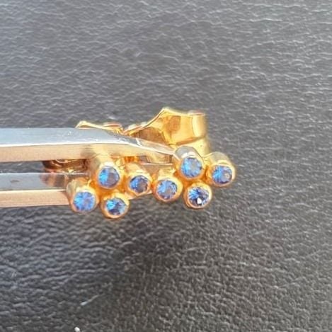 Ear Studs 750 with Blue Sapphires 1.45g — Very good / fine (VG+) Earrings