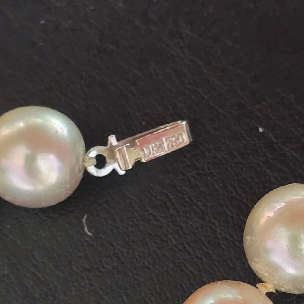 2 Colliers de Perles Or Blanc avec Diamants — Excellent (M-) Colliers & pendentifs