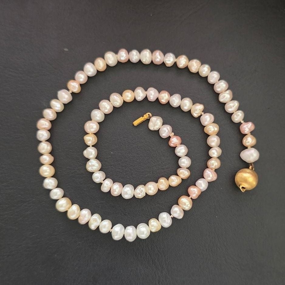Barockes Süsswasser Zuchtperlen Collier 42cm — Exzellenter Zustand (M-) Ketten & Anhänger