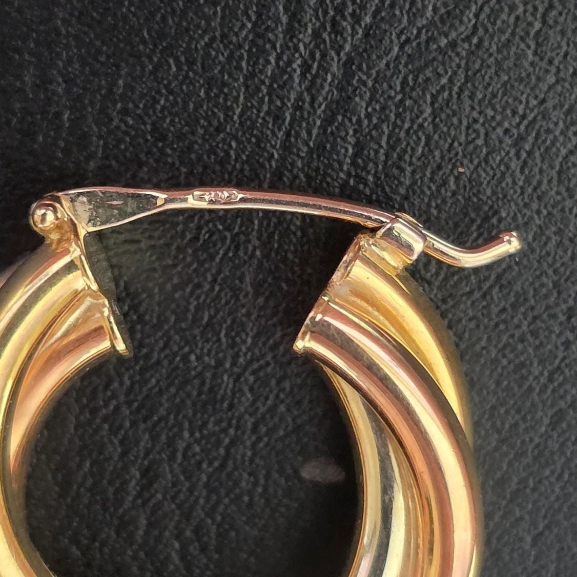 Tricolor Hoop Earrings in "Cartier Style" — Very good / fine (VG+) Earrings