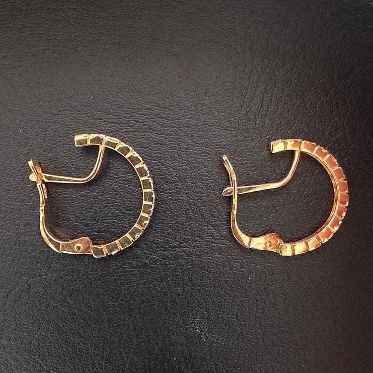 750 Gold Zirconia Hoop Earrings — Good (VG) Earrings