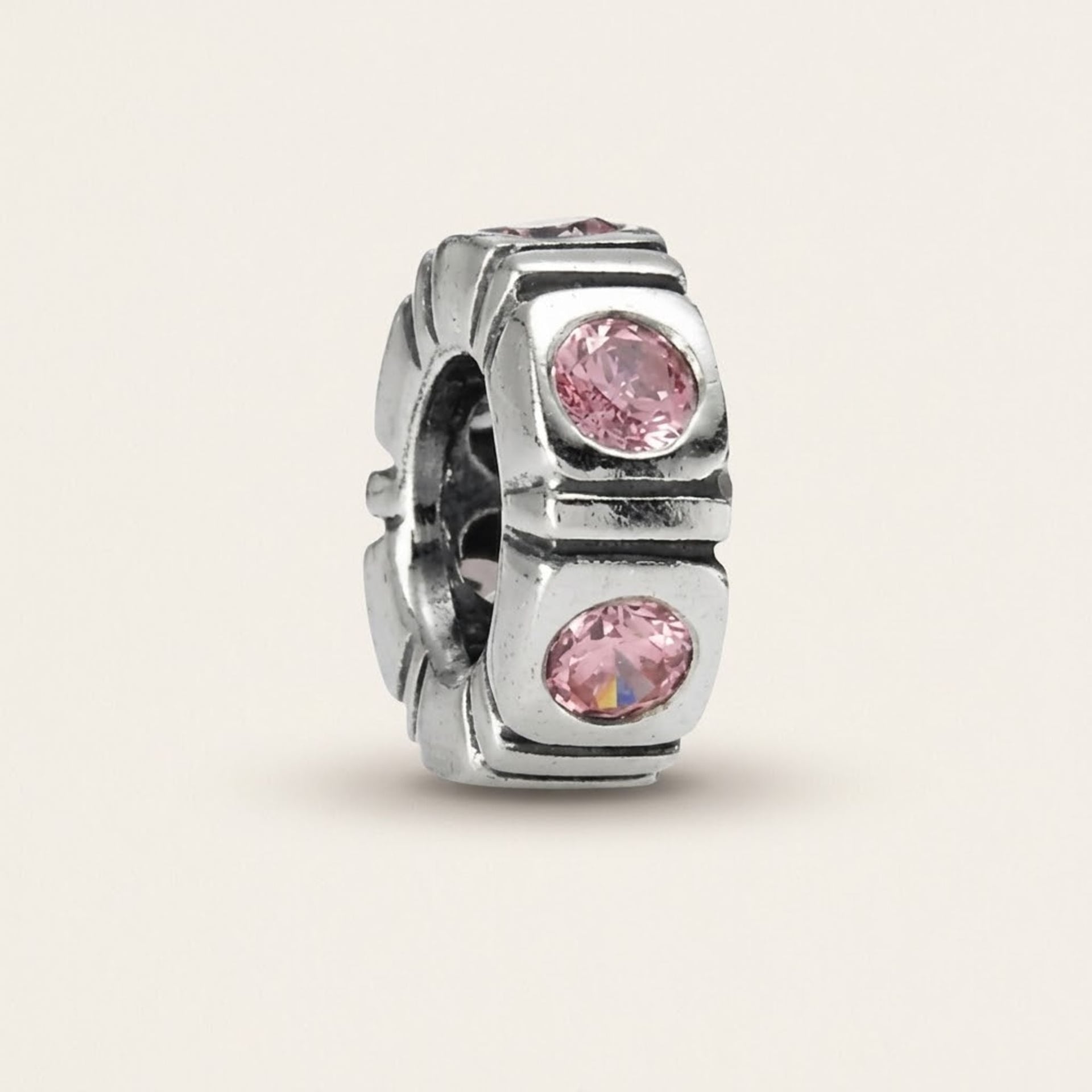 Trinity Pink CZ Spacer 2 Pieces — Excellent (M-) Necklaces & pendants