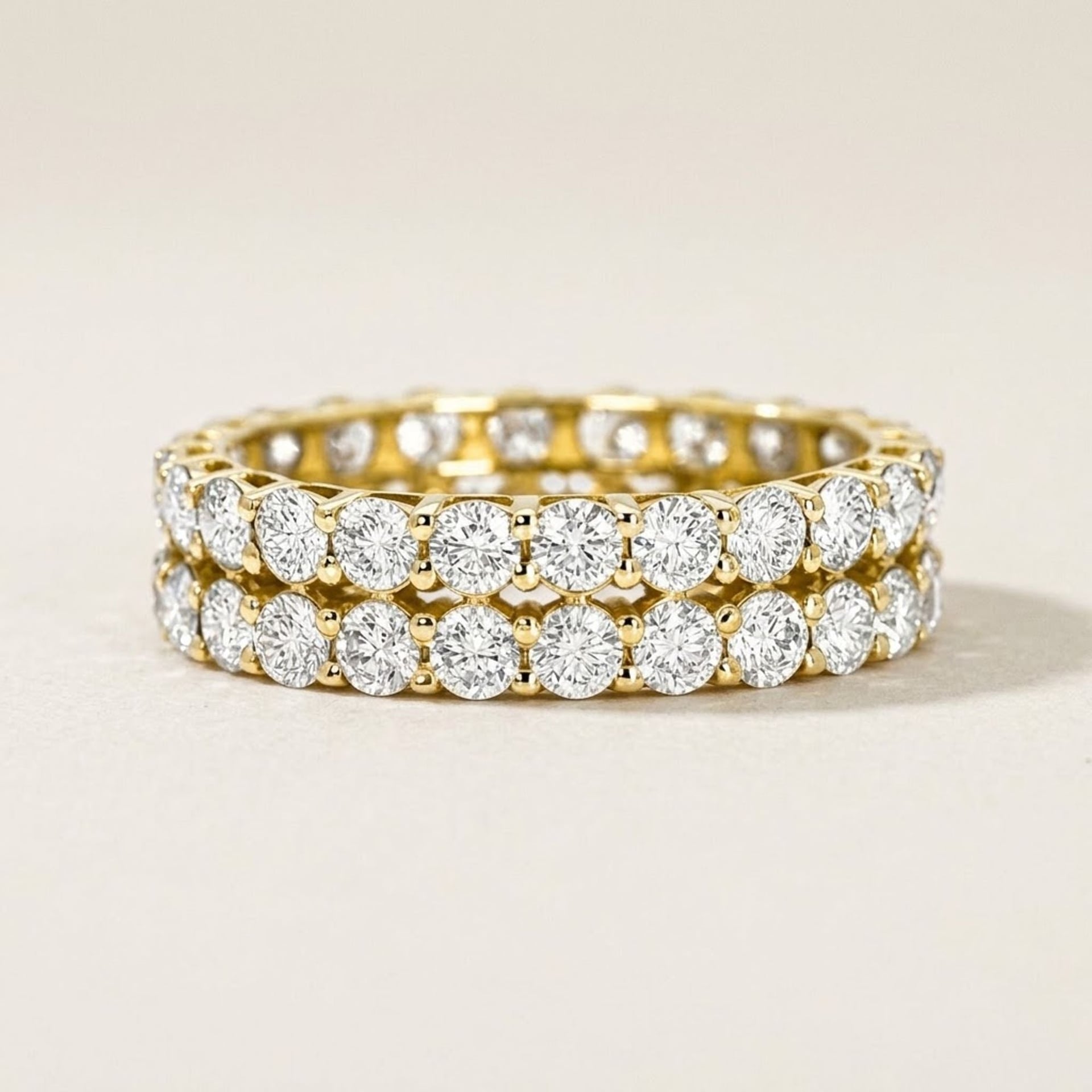 2.86ct Alliance Diamond Ring 14k Yellow Gold — As new (N) Rings