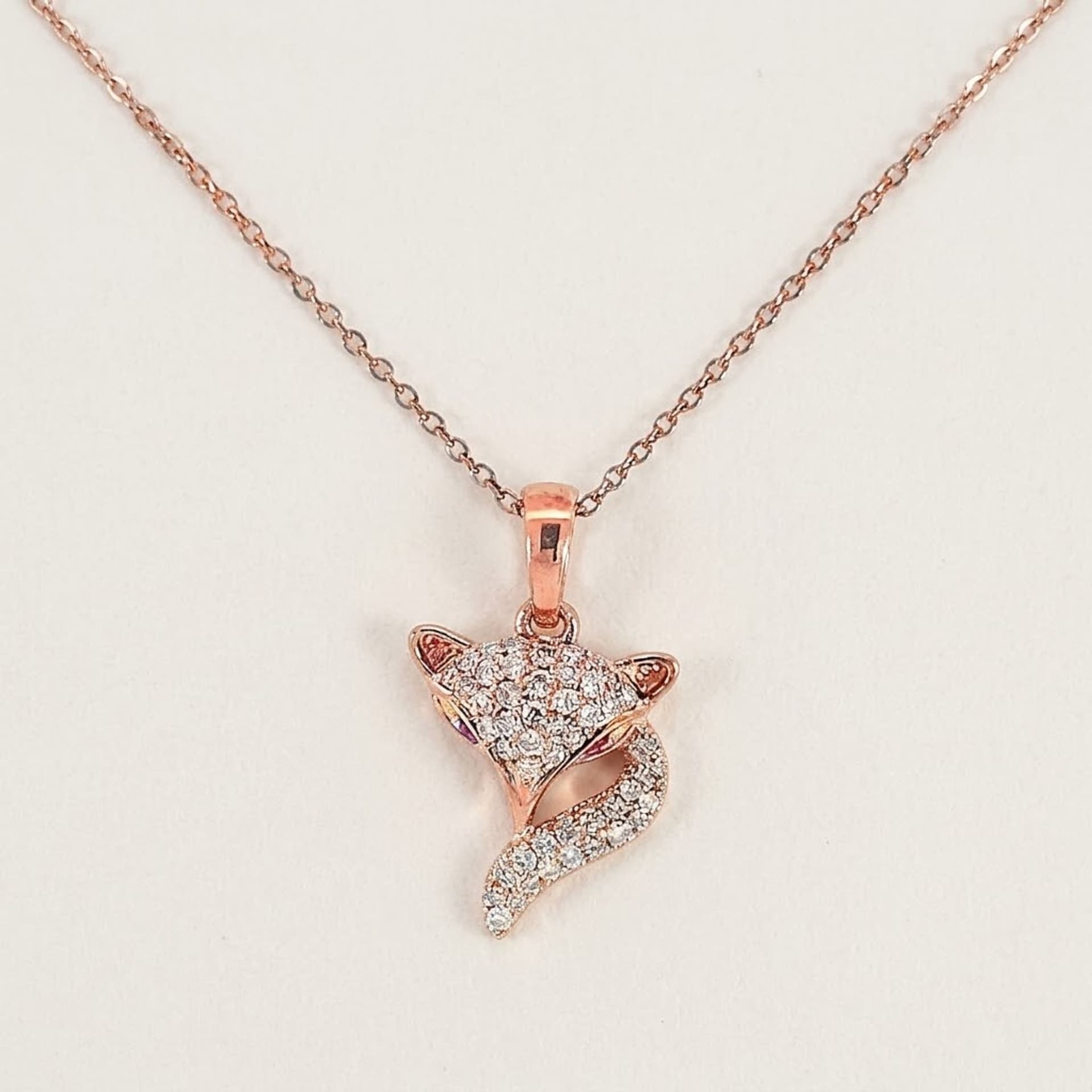 Diamant Collier 14k Roségold, 0.36 ct mit 0.04 ct Rubinen — foto 1 di 5