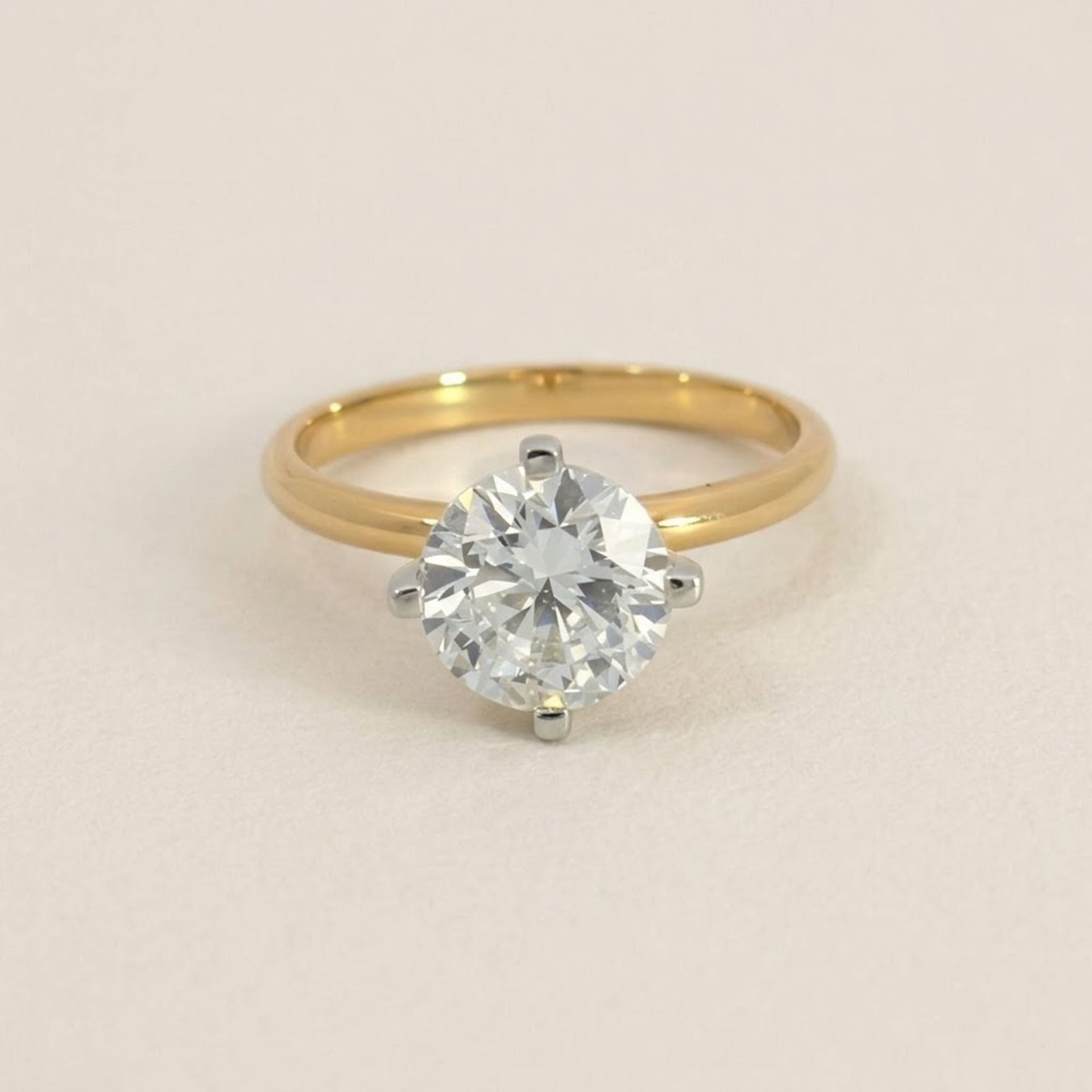 2.00ct Lab Diamond Ring 14k Yellow Gold — As new (N) Rings