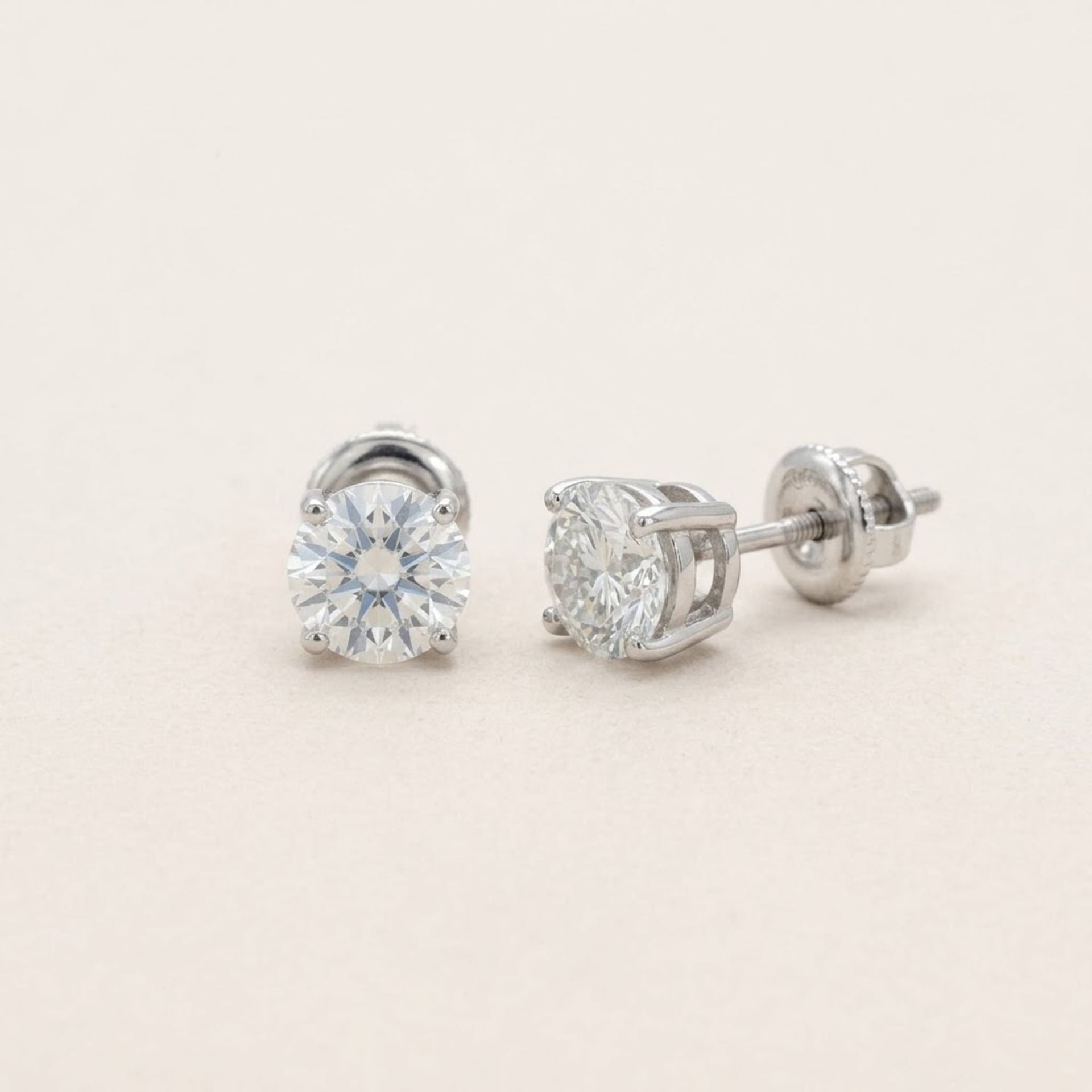 0.97ct Labor Diamant Ohrringe 14k Weissgold — Neuwertig (N) Ohrringe