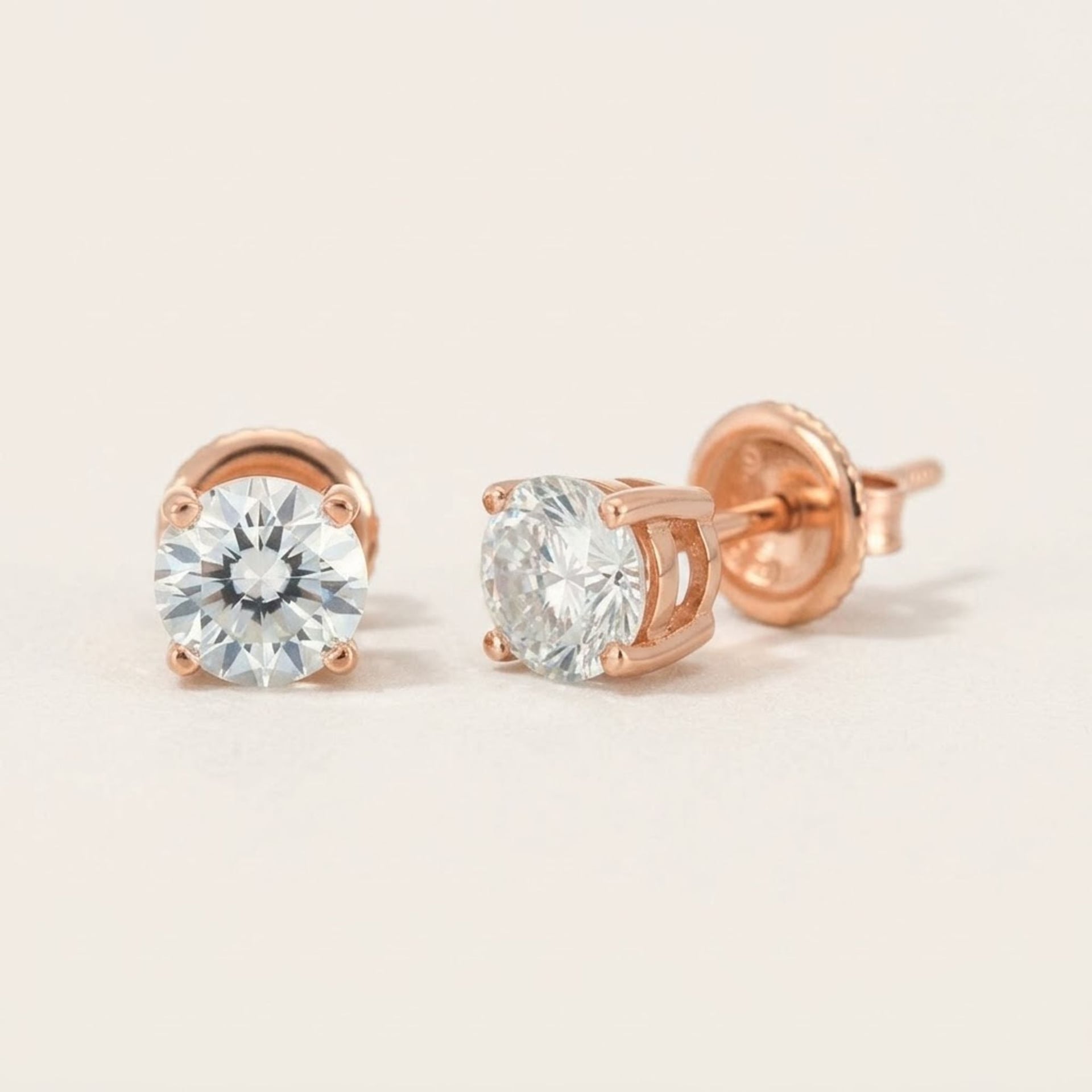 0.97ct Labor Diamant Ohrringe 14k Roségold — Neuwertig (N) Ohrringe