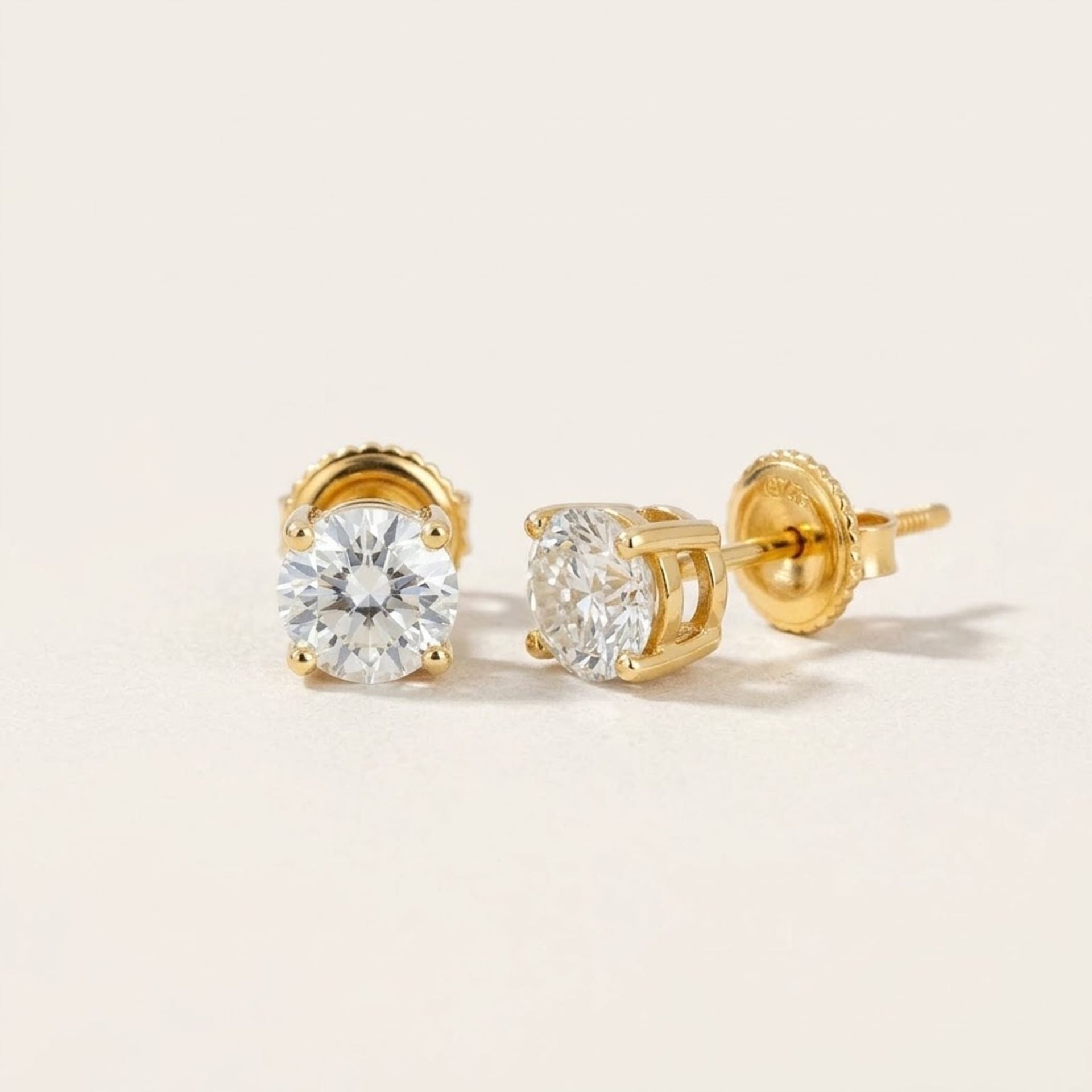 0.97ct Labor Diamant Ohrringe 14k Gelbgold — Neuwertig (N) Ohrringe