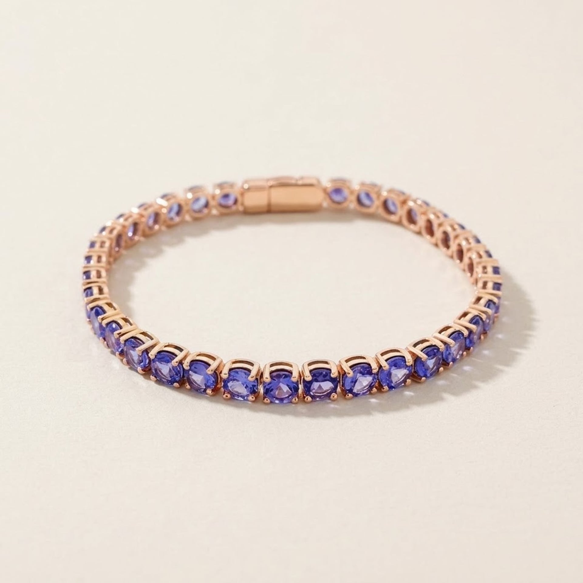 Pulsera Tanzanita 17.90ct Oro Rosa 14k — Como nuevo (N) Pulseras