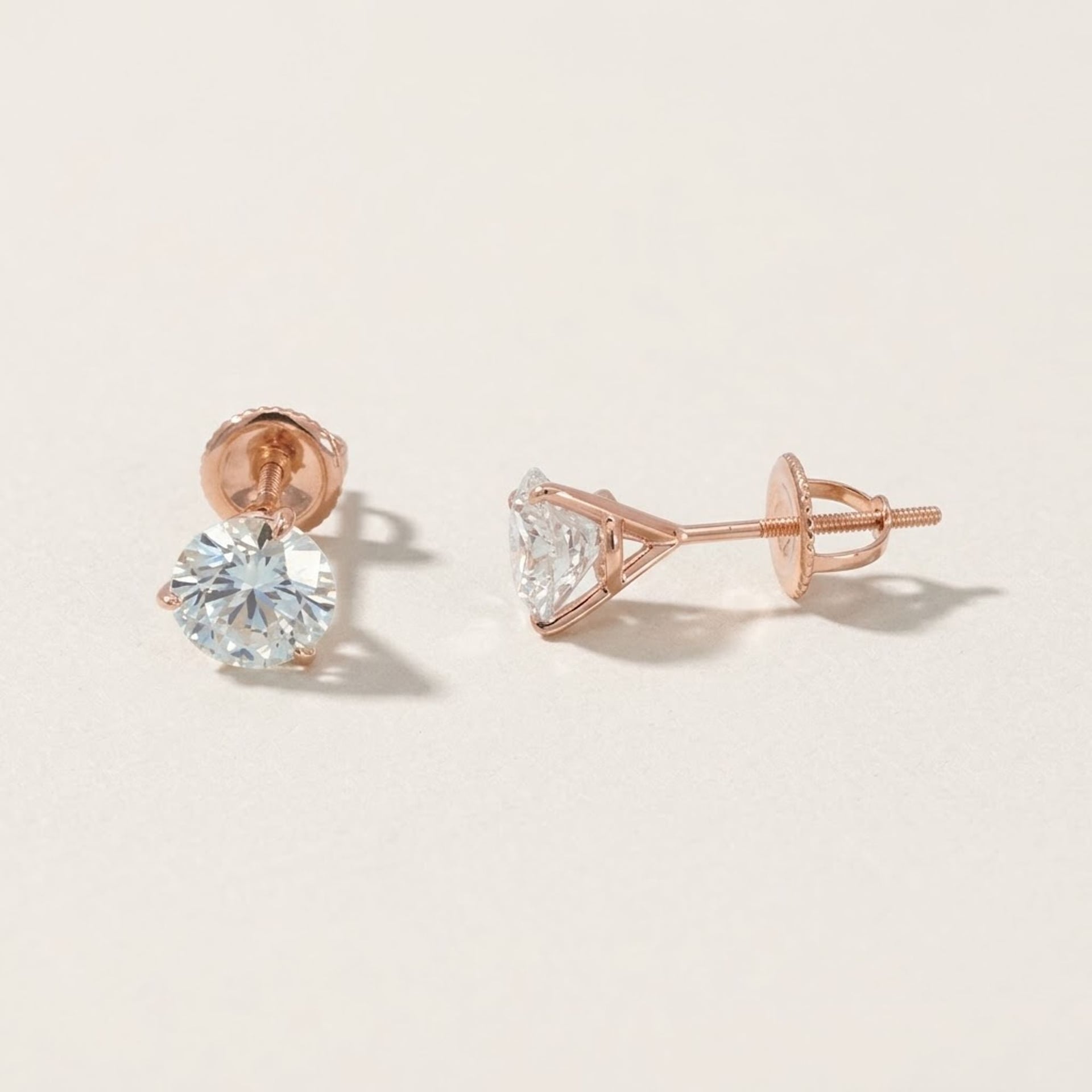 2.09ct Labor Diamant Ohrringe 14k Roségold — Neuwertig (N) Ohrringe