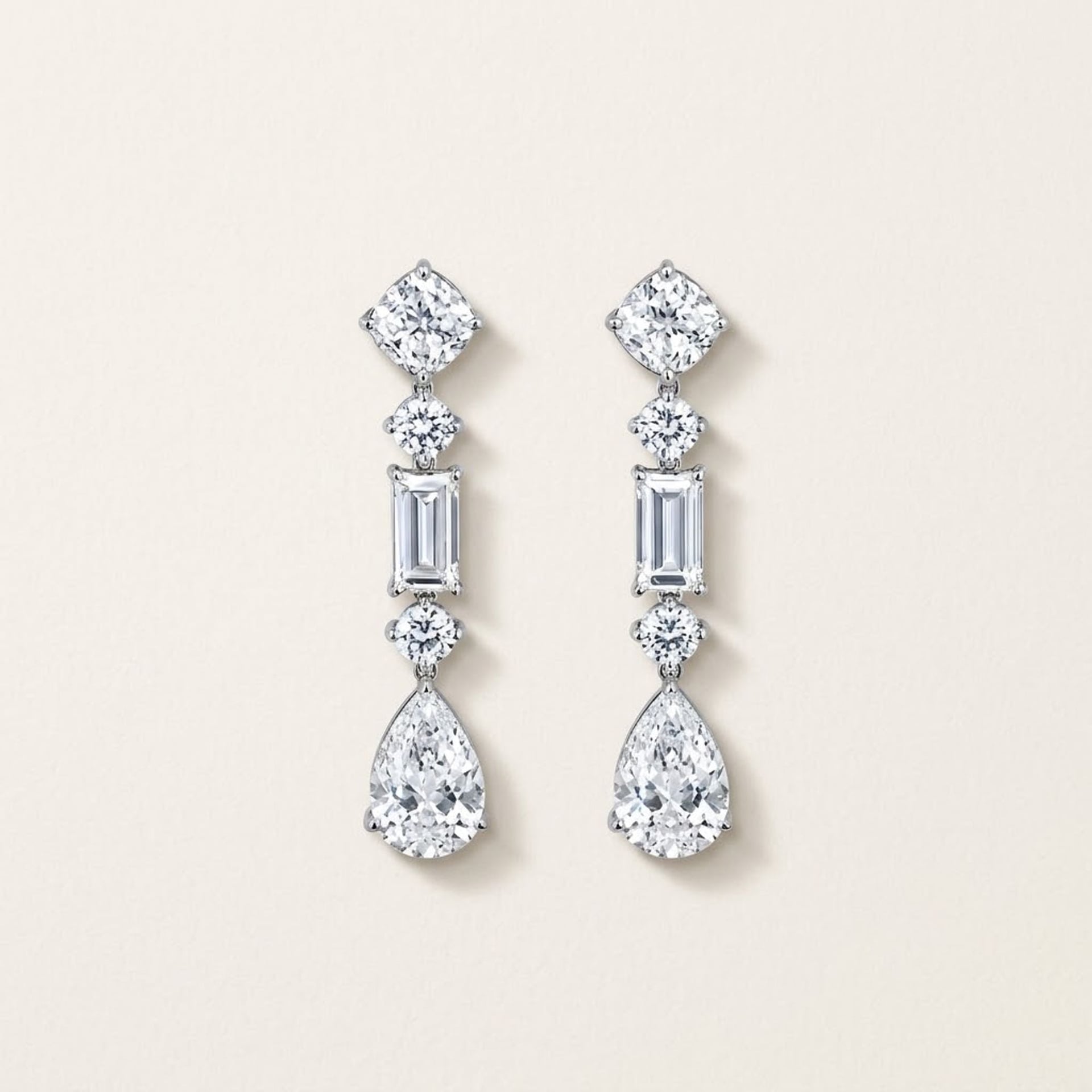4.27ct Labor Diamant Hängeohrringe 14k Weissgold — As new (N) Earrings
