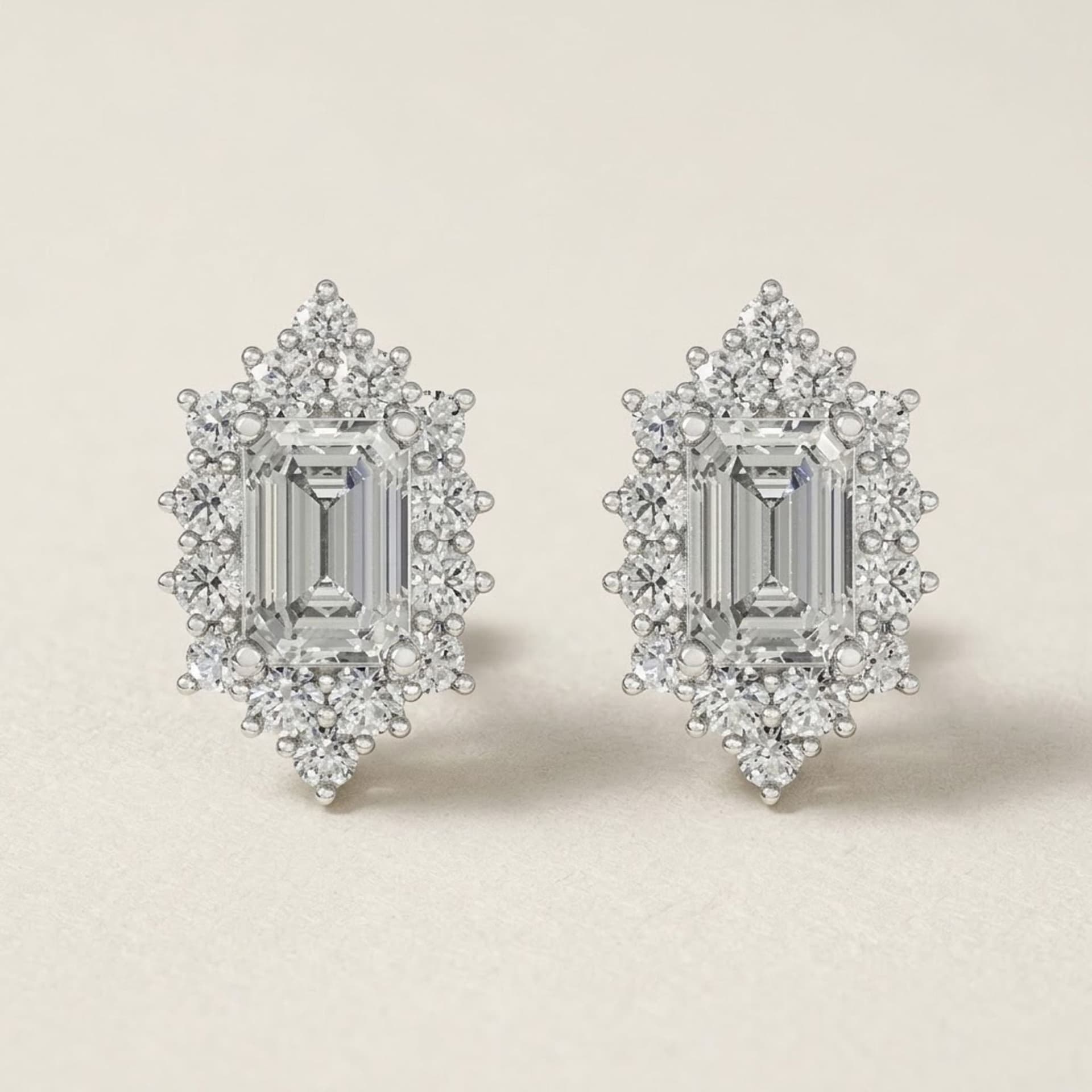 Labor Diamant Ohrring 14k Weissgold, 1.25 ct mit 0.54 ct Labor-Diamanten — Foto 1 von 5