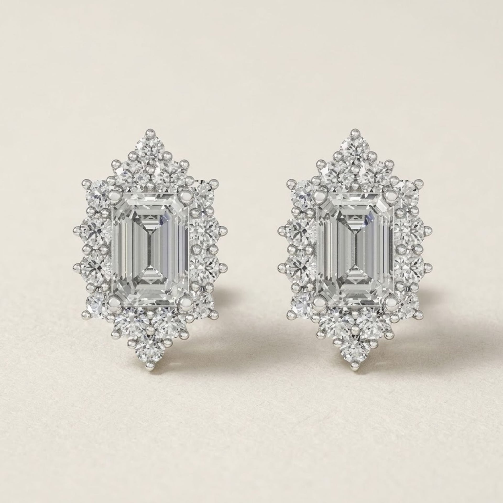 Labor Diamant Ohrring 14k Weissgold, 1.25 ct mit 0.54 ct Labor-Diamanten — Neuwertig (N) Ohrringe