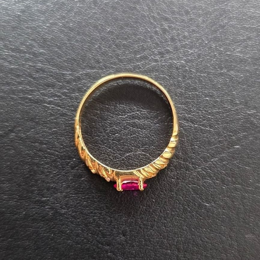 Gold Ring 750 Lab-Ruby & Lab-Sapphire — Excellent (M-) Rings
