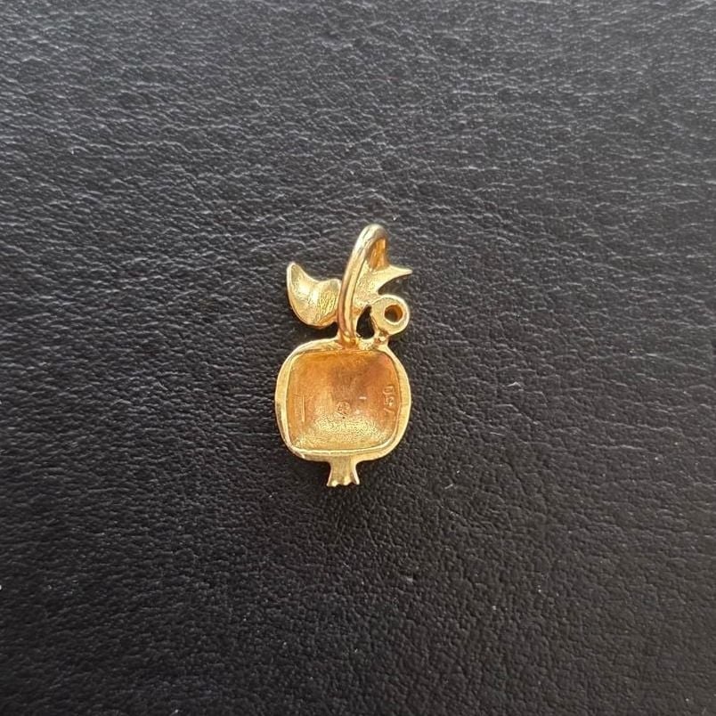 Ciondolo mela d'oro con diamante — Molto buono/pregiato (VG+) Collane e pendenti