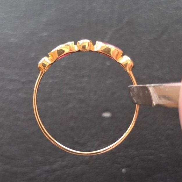 Gold ring with s. ruby & sapphire 750 — Good (VG) Rings