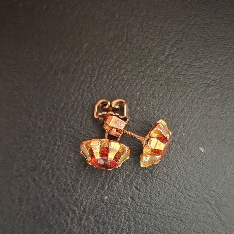 Citrine Gold Screw-Back Earrings 750 — Good (VG) Earrings